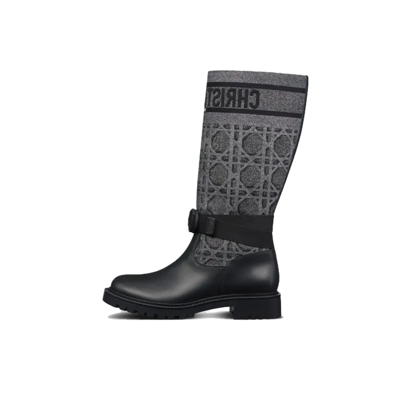 DIOR D-Major Knee-high Boots Women's Black-0