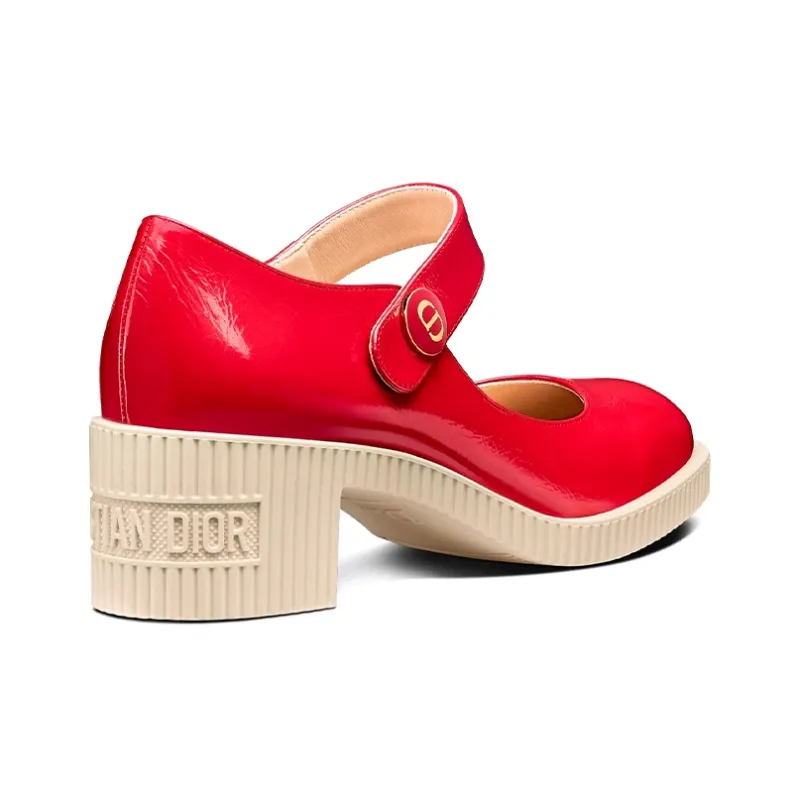 DIOR D Doll Block Heel High Heels Women's Raspberry-3