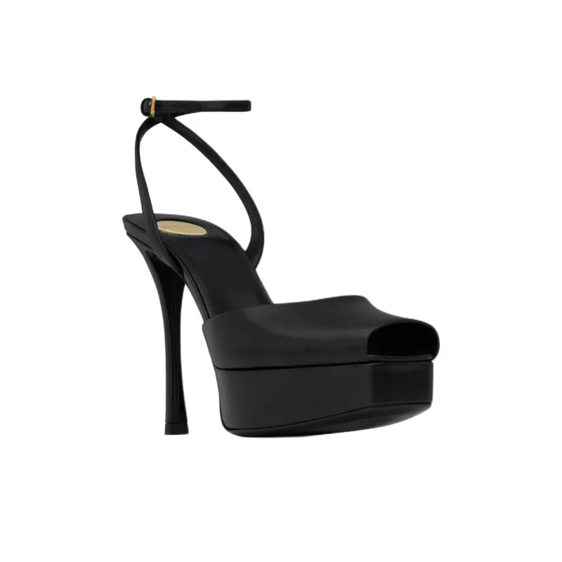 SAINT LAURENT Scandale Slim Heel High Heels 8.5cm Women's Black-2