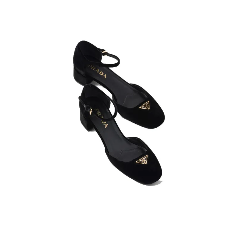 PRADA Chunky Heel High Heels 3.5cm Women's Black-3