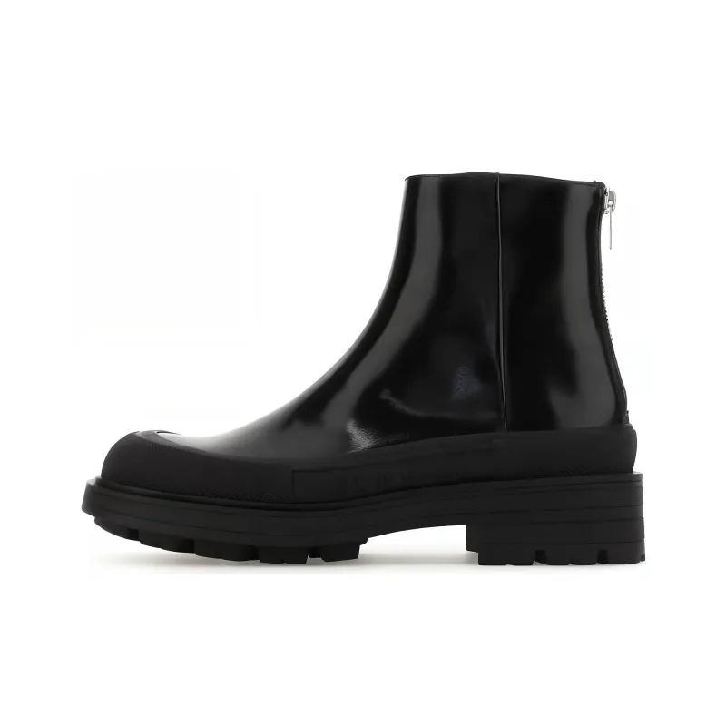 Alexander McQueen Tread Ankle Boots Black-0