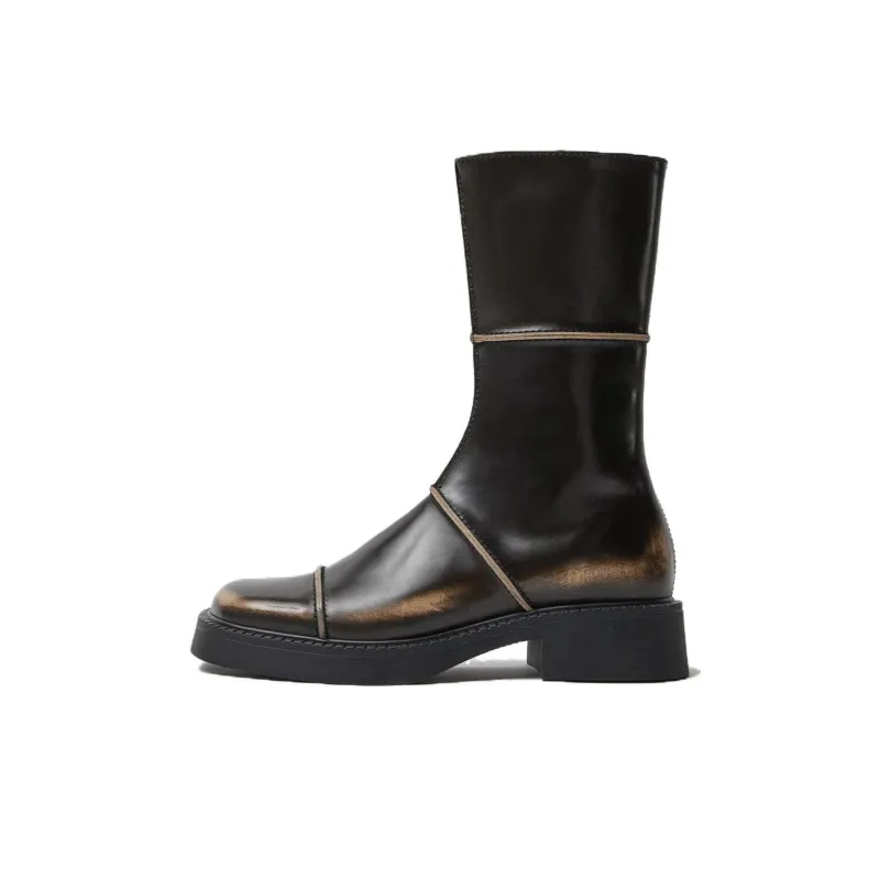 MIISTA Ankle Boots 4cm Women's Brown-0
