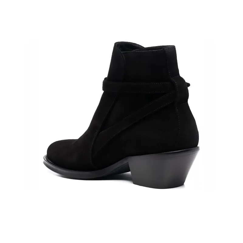 SAINT LAURENT Buckled Strap Ankle Boots-3