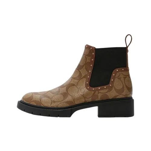 COACH Short Chelsea Boots Women's Brown Black