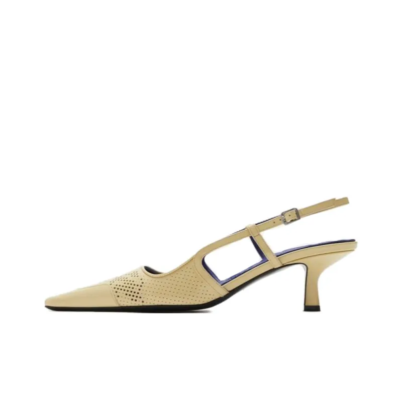 Burberry Chisel Slim Heel High Heels 5cm Women's Yellow Narcissus-0