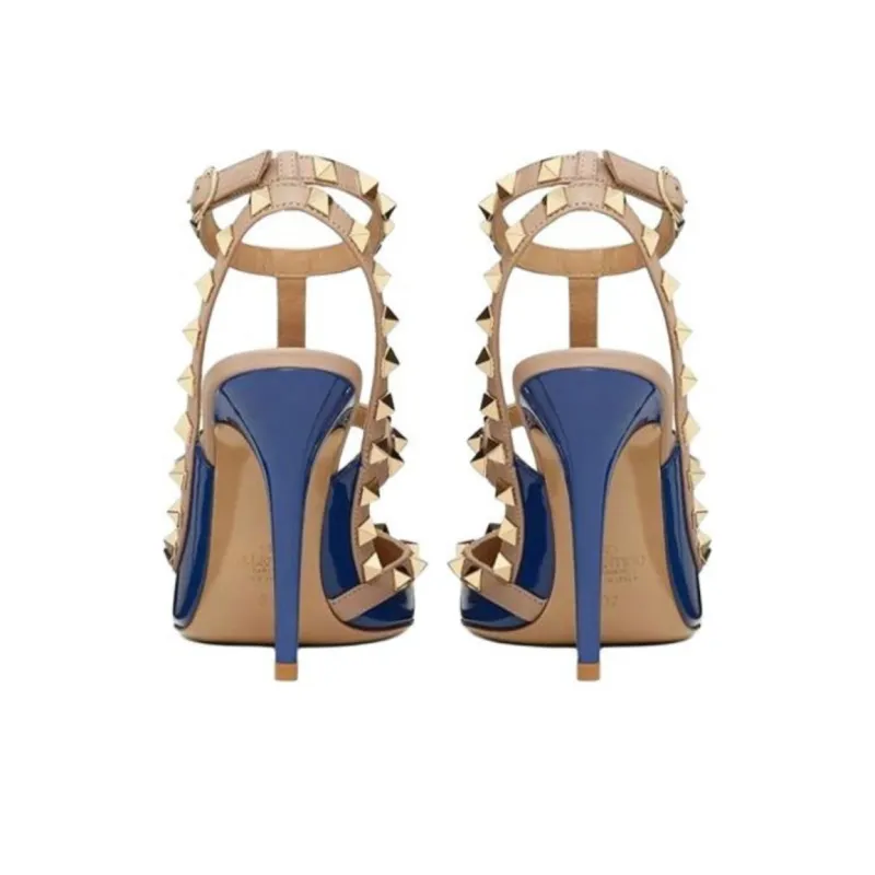 Valentino Slim Heel High Heels Women's Blue-4