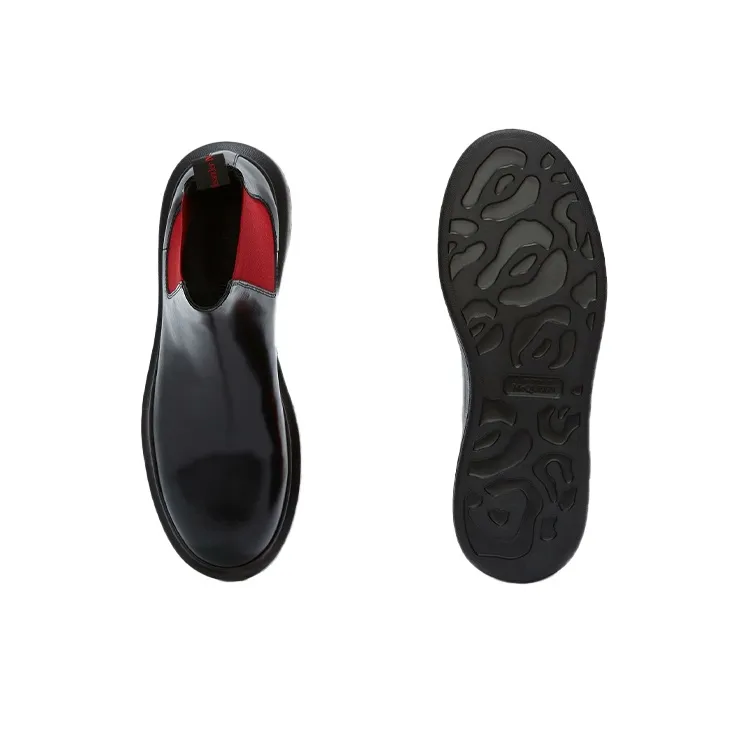 Alexander McQueen Hybrid Chelsea Boot Black Red-4