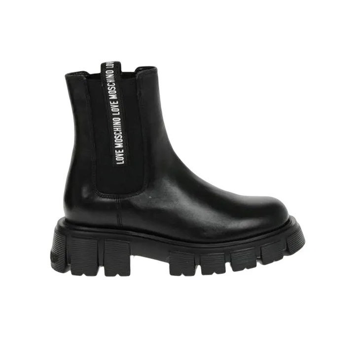 Love MOSCHINO Logo-tape Leather Boots-1