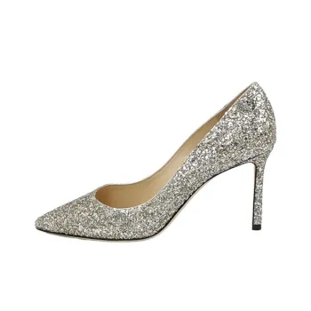 Jimmy Choo ROMY Slim Heel High Heels 8.5cm Women's Silver