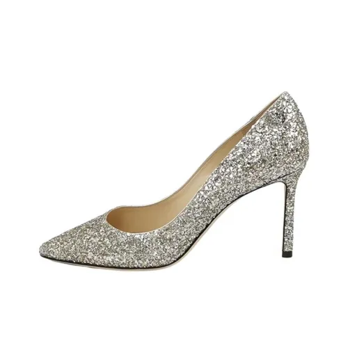 Jimmy Choo ROMY Slim Heel High Heels 8.5cm Women's Silver
