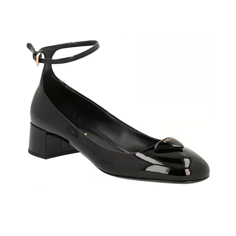 PRADA Chunky Heel High Heels Women's Black-2