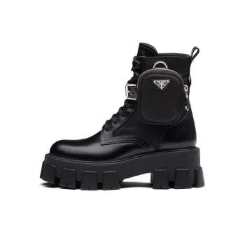 PRADA Monolith Pouch detail Leather Boots