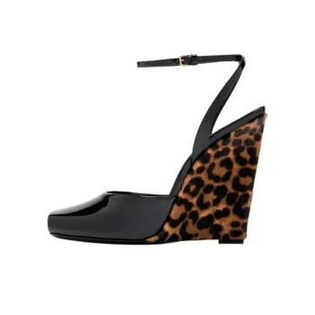 SAINT LAURENT La Scandale Wedge Sandals Women's