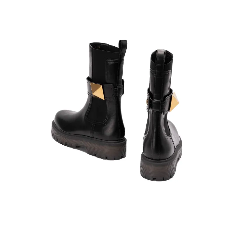 Valentino Garavani One Stud Round Toe Ankle Boots Women's-5