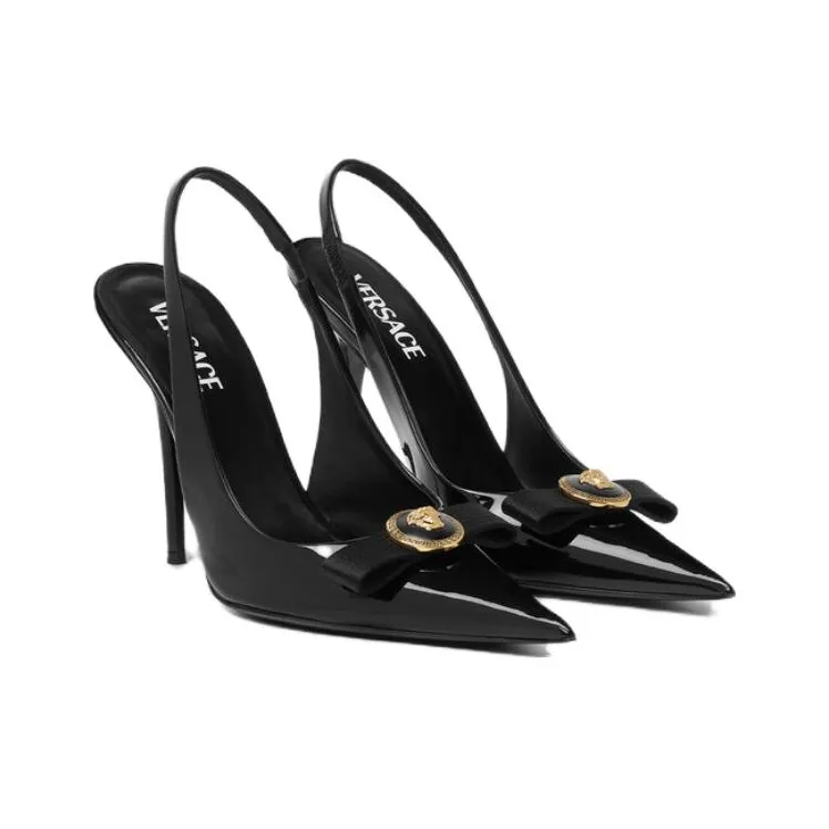 VERSACE Gianni 120mm Leather Pumps-2