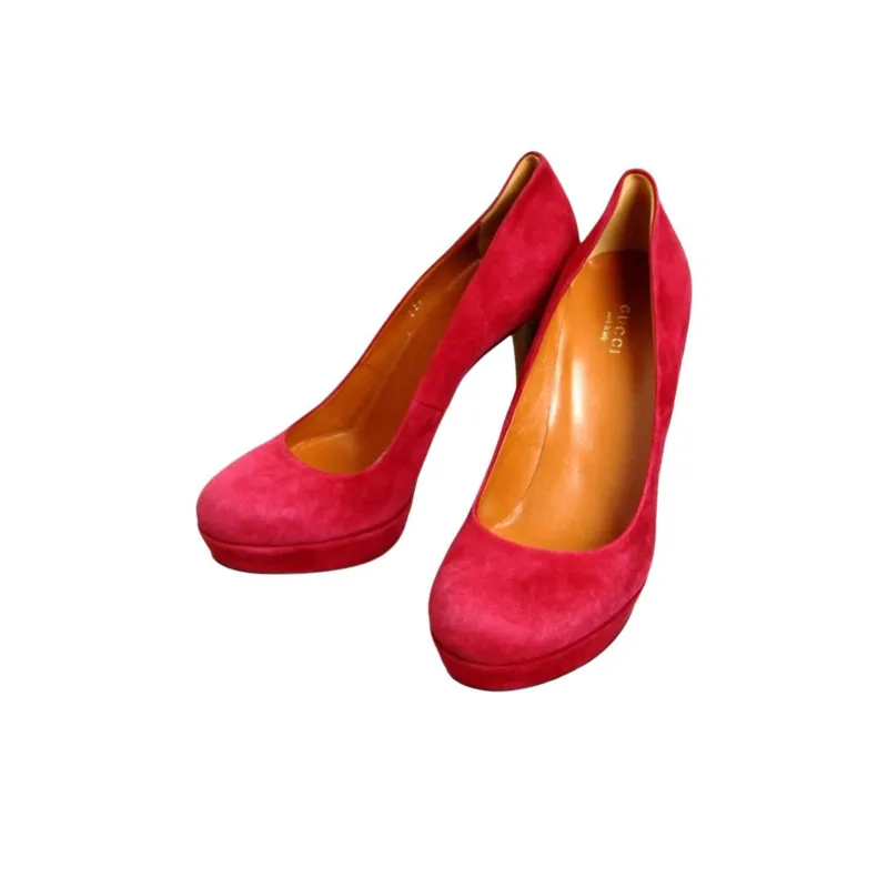 GUCCI Slim Heel High Heels Women's Red-2