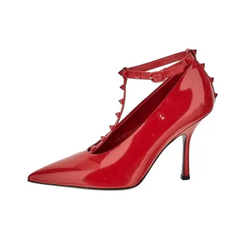 Valentino Rockstud GARAVANI Slim Heel High Heels 10cm Women's Red