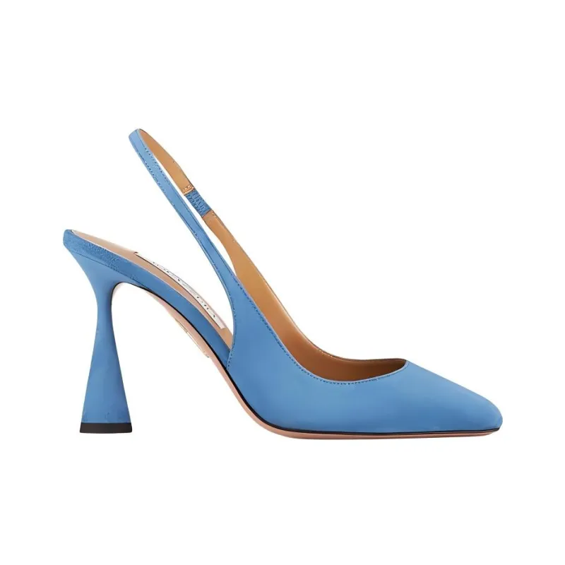 AQUAZZURA Amore Irregular Heel High Heels 9.5cm Women's Blue-1