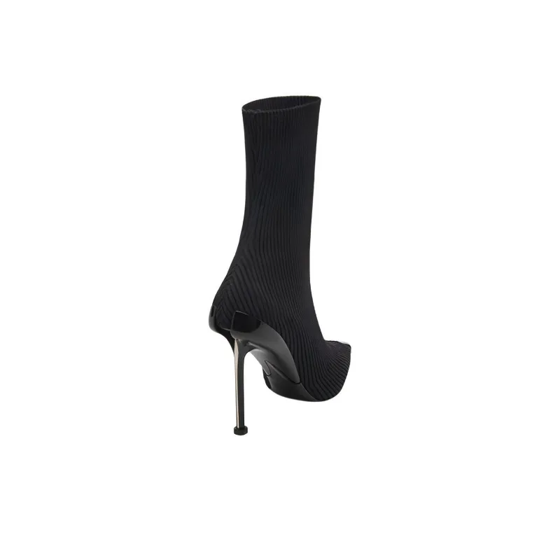 Alexander McQueen Slash Pointed Toe Ankle Boots Women's-3