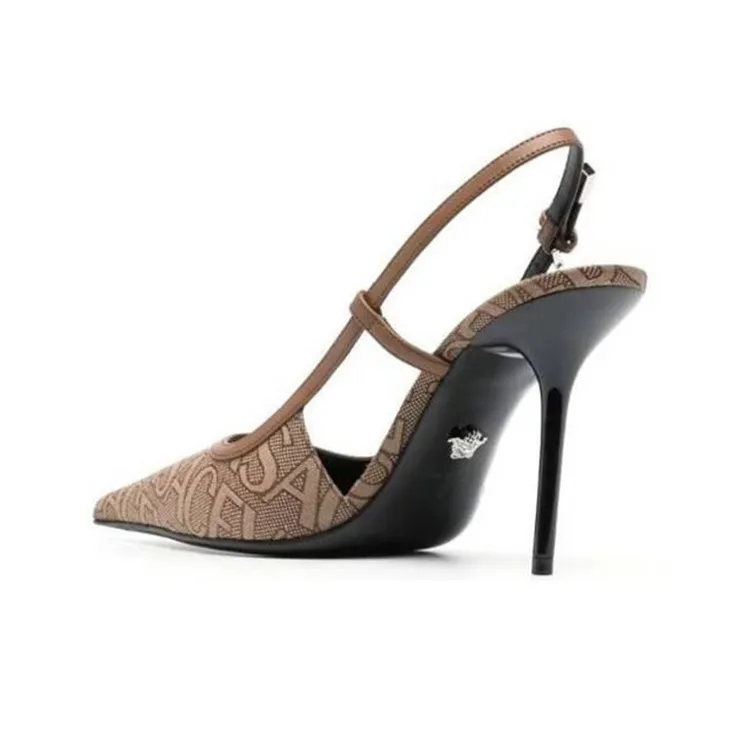 VERSACE Allover Slingback Pumps-3