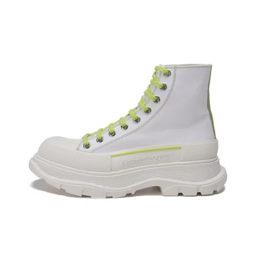 Alexander McQueen Tread Slick Ankle Boots Men White