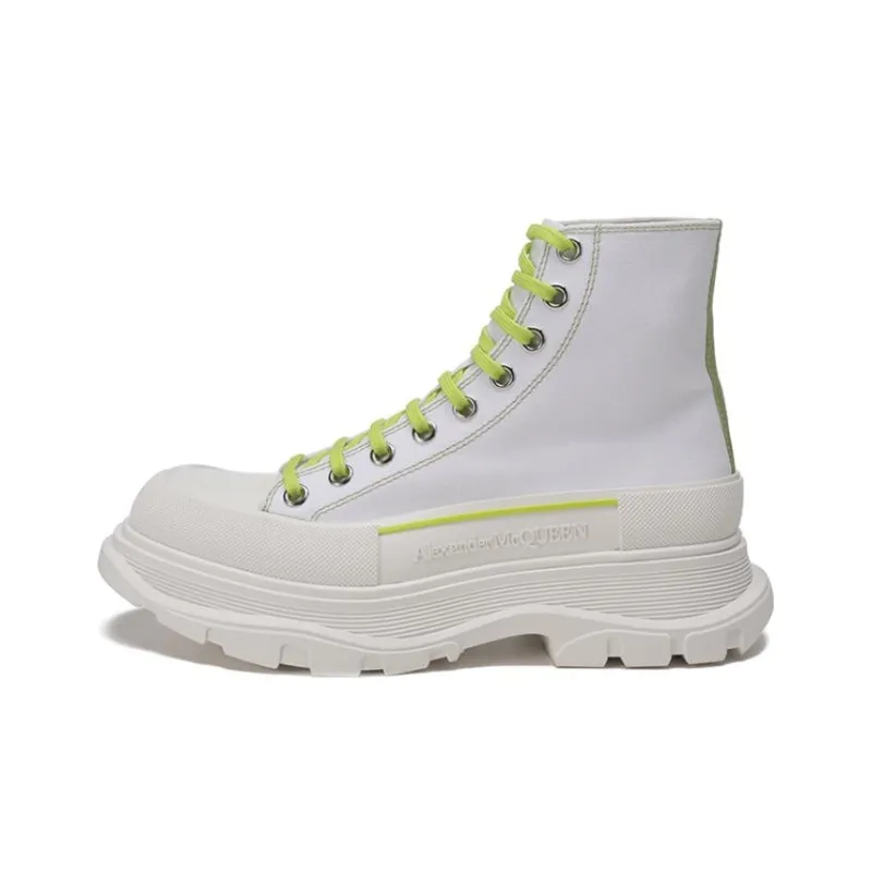 Alexander McQueen Tread Slick Ankle Boots Men White-0