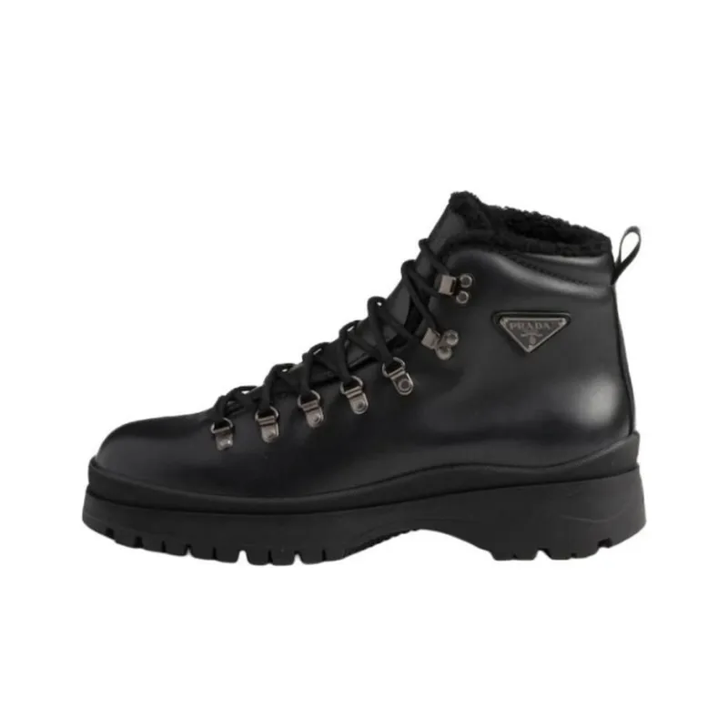 PRADA Brixxen Ankle Length Outdoor Boots 4cm Men's Black-0