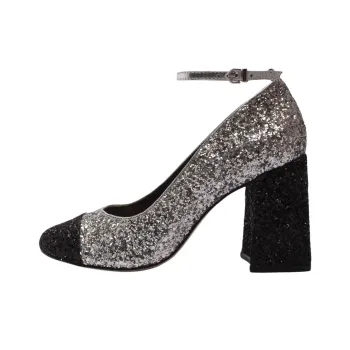 Schutz Dorothy Shine Chunky Heel High Heels 8.7cm Women's Silver