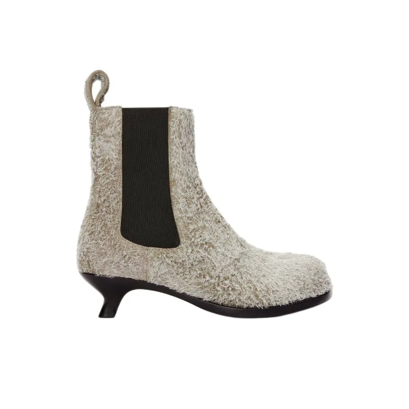 LOEWE Campo Short Chelsea Boots 4cm Women's Brown-1