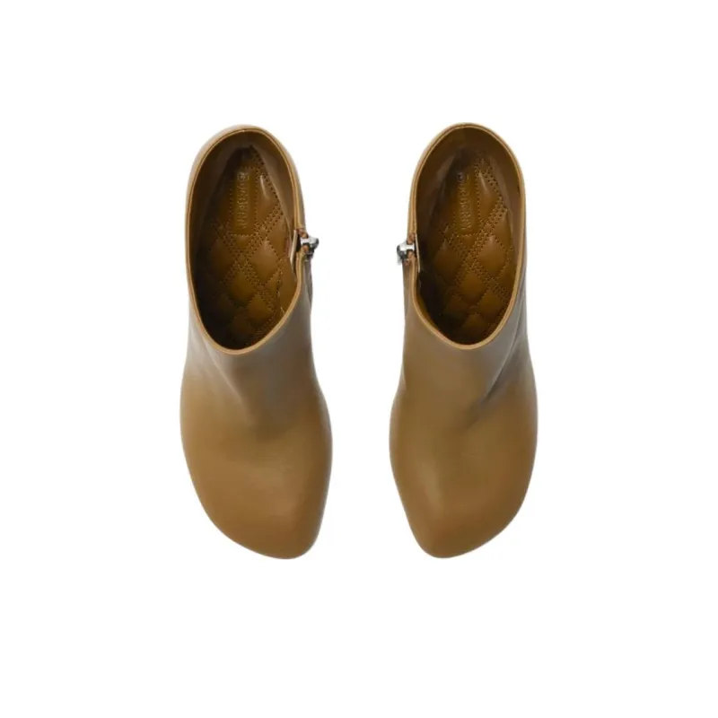 Burberry Baby Ankle Boots 8.5cm Women's Taupe Gray-3