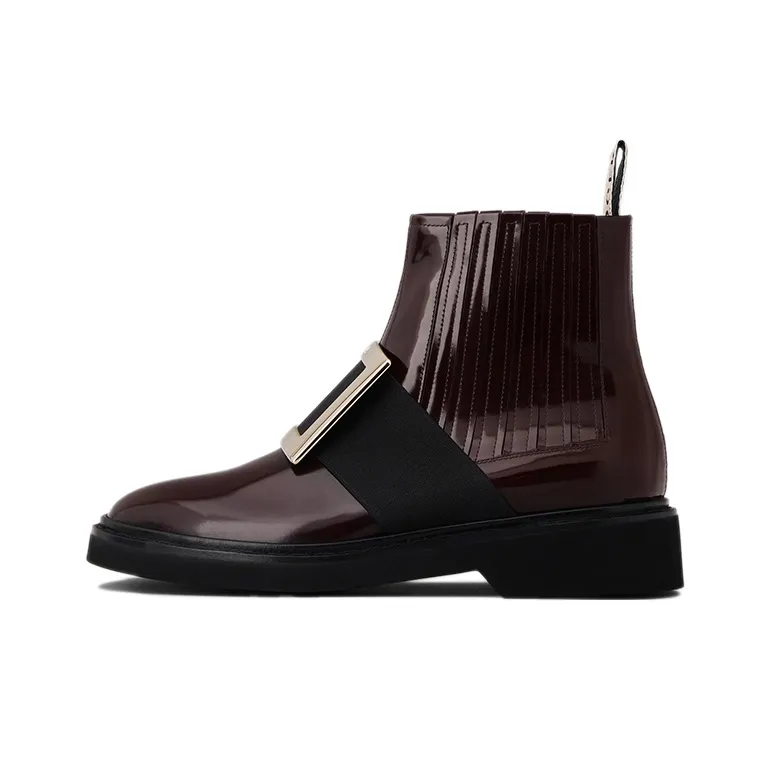 Roger Vivier Viv' Rangers Ankle Boots Women's Burgundy-0