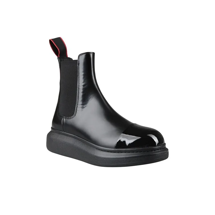 Alexander McQueen Hybrid Chelsea Boot Black Red Detail-2