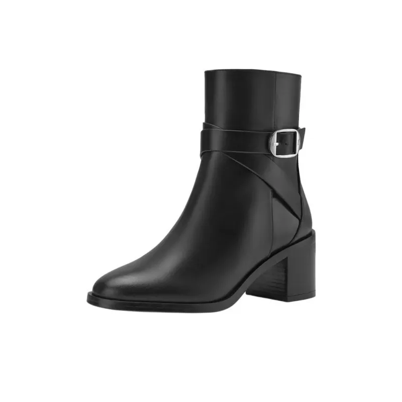 Stuart Weitzman/SW Esme Belted Zip Ankle Boots 6cm Women's Black-2