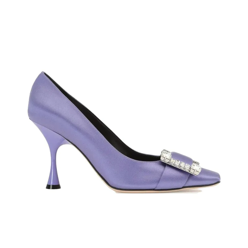 SERGIO ROSSI Slim Heel High Heels 8.8cm Women's Light Purple-1
