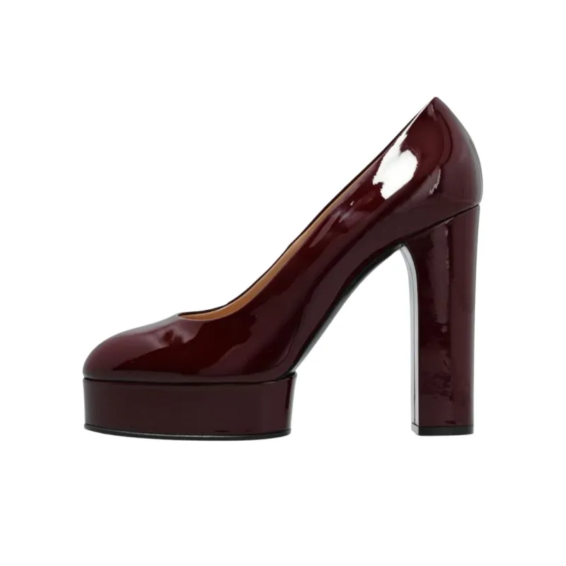 Casadei Tiffany Chunky Heel High Heels 13cm Women's Burgundy-0