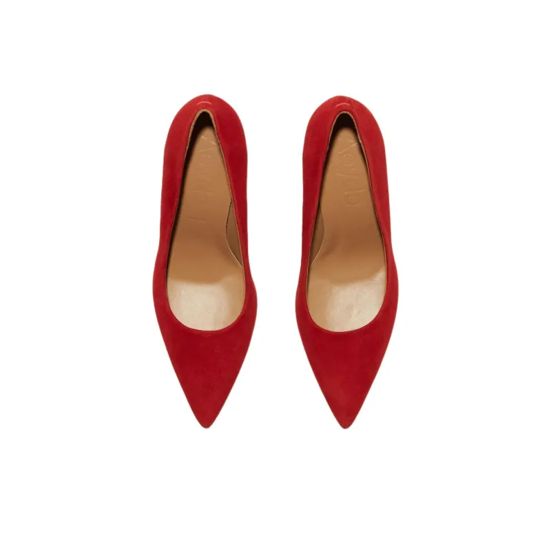 Aeyde Cerys Cone Heel High Heels 7.5cm Women's Red-3