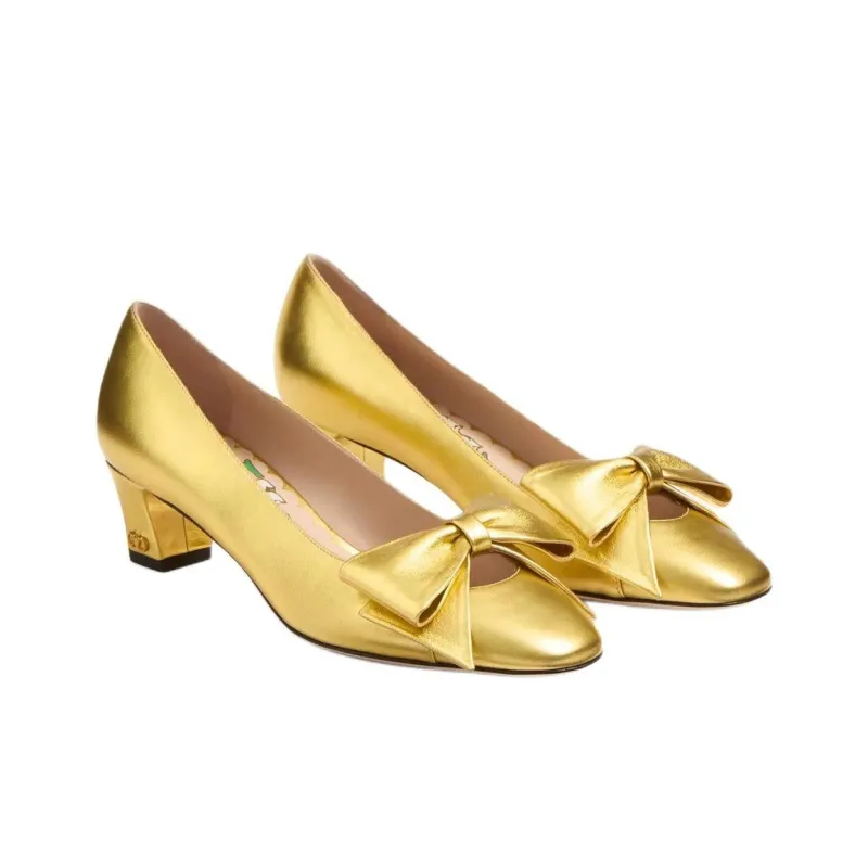 Valentino BOWOW Spool Heel High Heels 4.5cm Women's Yellow-2