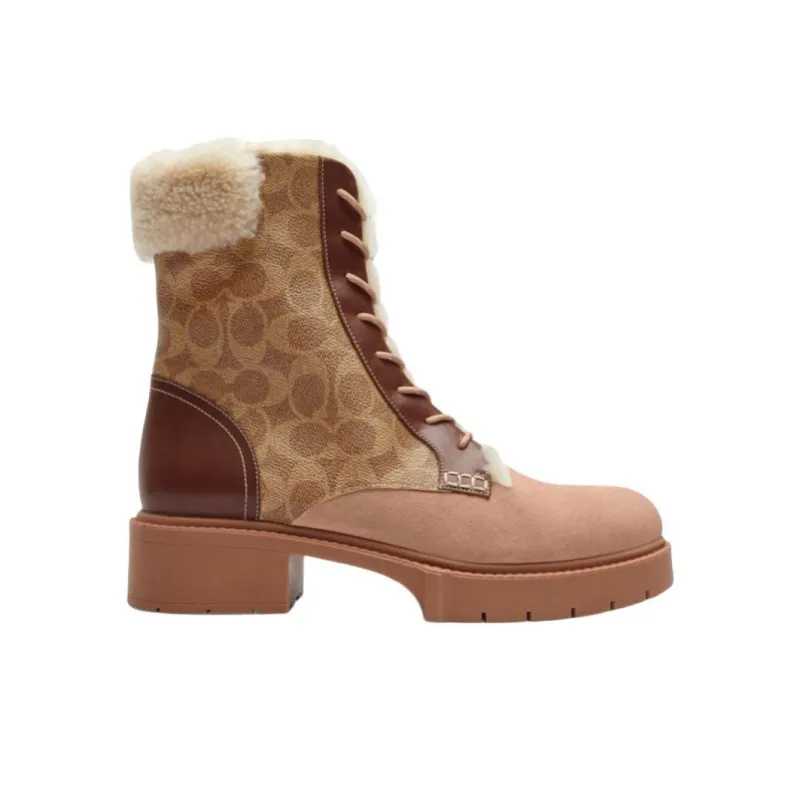 COACH Leighton Ankle Boots 4cm Women's Tan-1