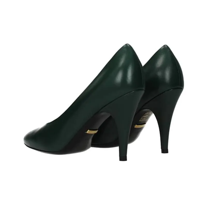 GUCCI Blanca Slim Heel High Heels 9cm Women's Dark Green-2