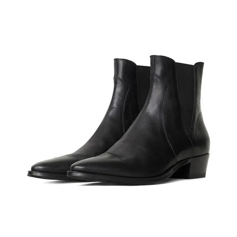 CELINE Camargue Short Chelsea Boots Men's Black-3