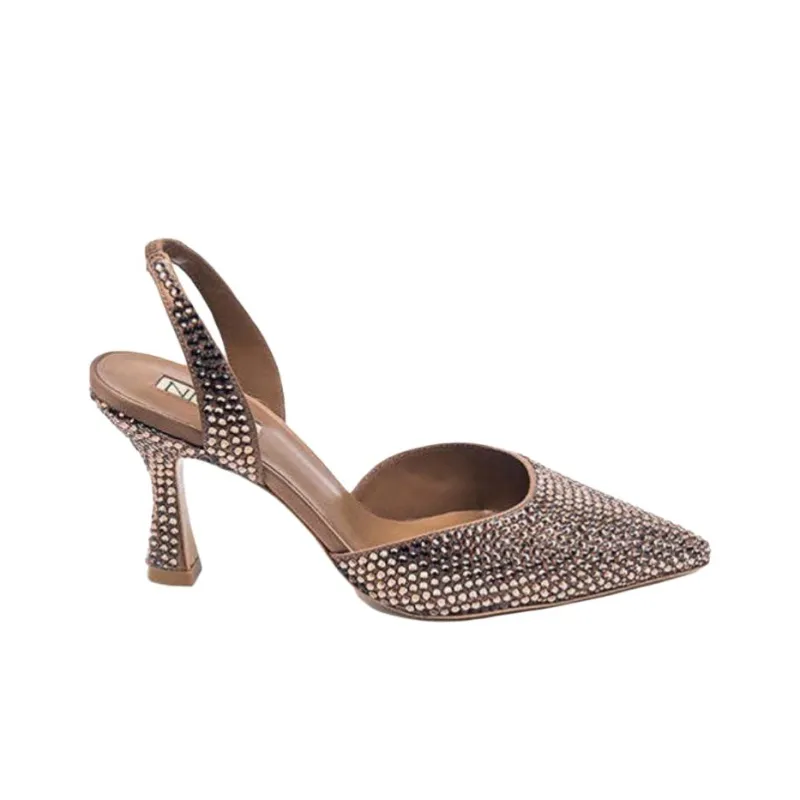 NICOLI Hayley Slim Heel High Heels 8cm Women's Brown-1