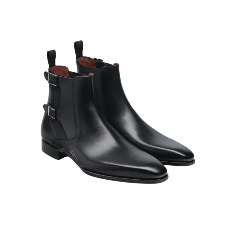 Magnanni Grant Short Chelsea Boots Men's Black-2
