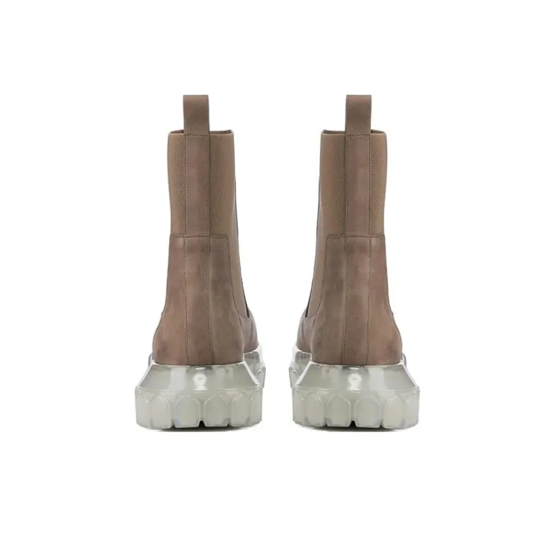 RICK OWENS/RO Beatle Bozo Chelsea Boots 5.5cm Men's Gray Brown-3