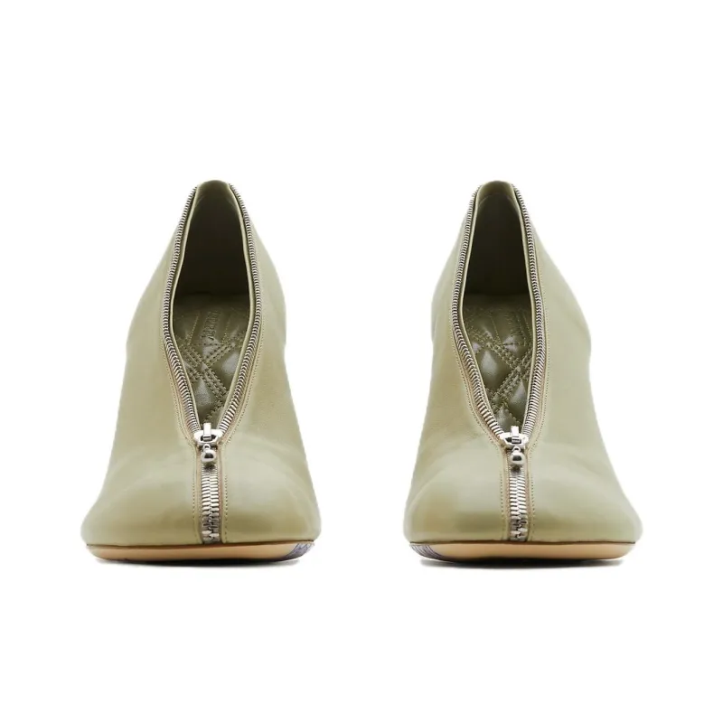 Burberry Slim Heel High Heels 10cm Women's Light Green-2