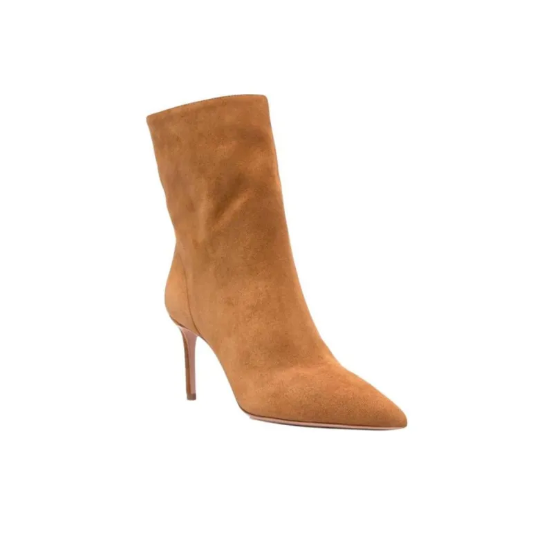AQUAZZURA Matignon Ankle Boots 7.5cm Women's Brown-2