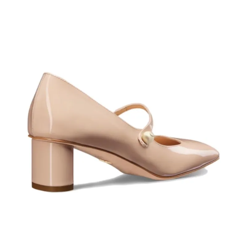 DIOR Jolie Dior Chunky Heel High Heels 5cm Women's Pink-3