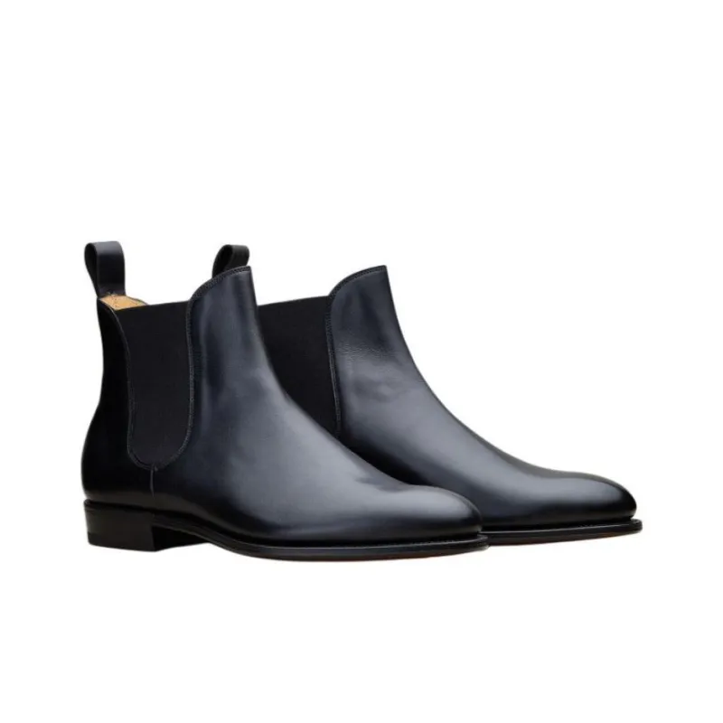 Edward Green Short Chelsea Boots Men's Black-3