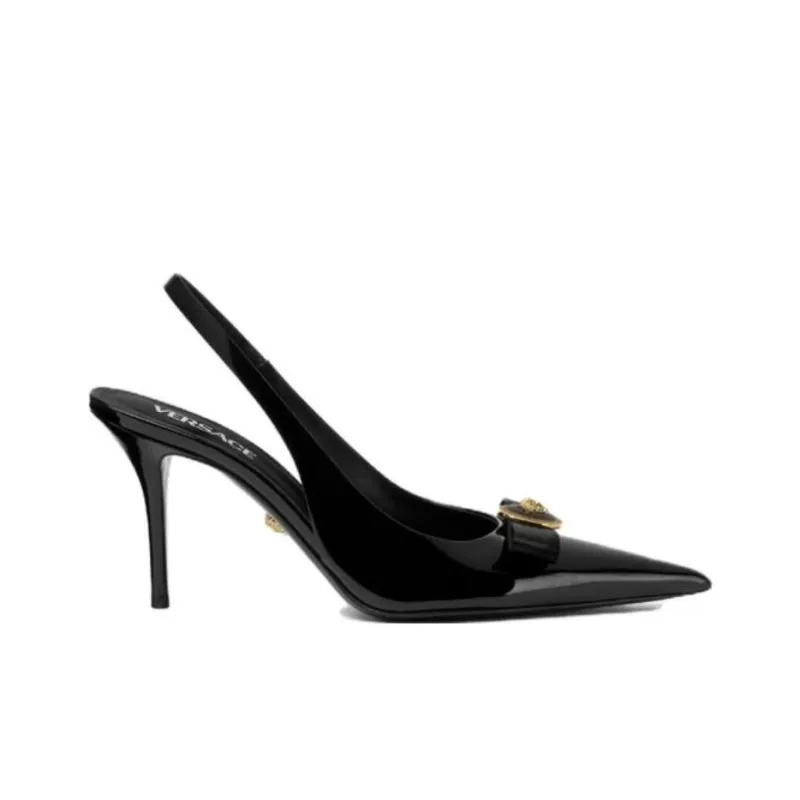 VERSACE Gianni Ribbon 85mm Slingback Pumps-1