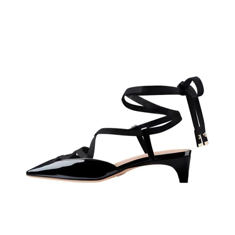 DIOR D Envol Chunky Heel High Heels 4cm Women's Black-0