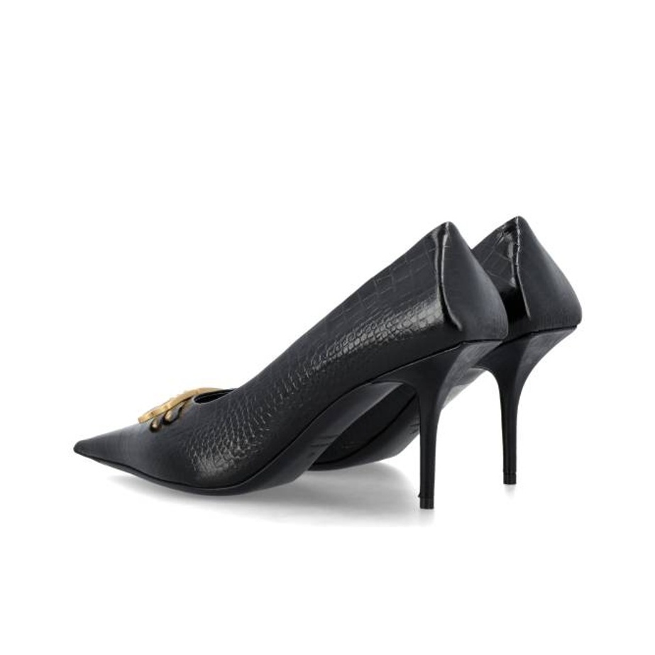 Balenciaga Size 36 Satin BB Knife Heels Black
